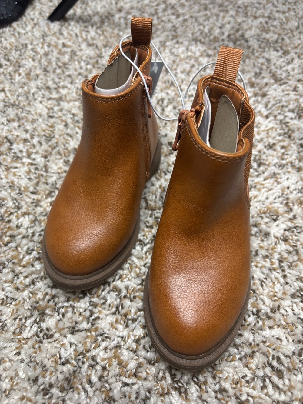 Children's Zip-Front Boot in Cognac Tan